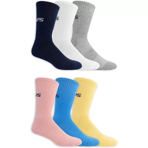 Chaps Sport Cushioned Repreve Athletic Socks-6 Pair Pack-Breathable Front Mesh and Arch Support, Men's Shoe Size: 6-12)
