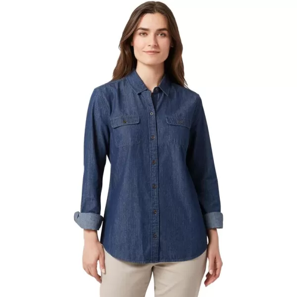 Chaps Women's Chambray Shirt - Denim Button Down Blouse - Casual Long Sleeve Jean Shirt for Women 