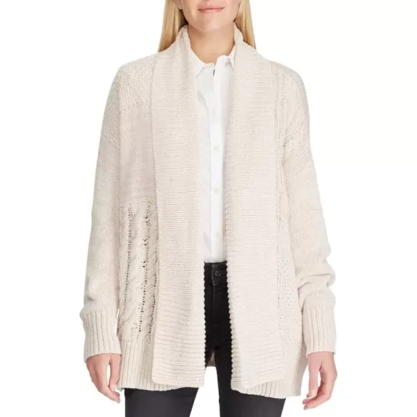 Chaps Women's Open-Front Patchwork Cardigan