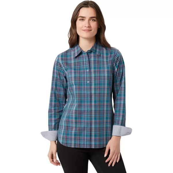 Chaps Women's Shirt - Classic Fit Button Down Long Sleeve Shirt - Wrinkle Resistant Casual Blouse for Women 