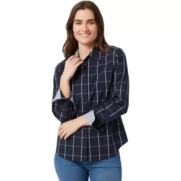 Chaps Women's Shirt - Classic Fit Button Down Long Sleeve Shirt - Wrinkle Resistant Casual Blouse for Women 
