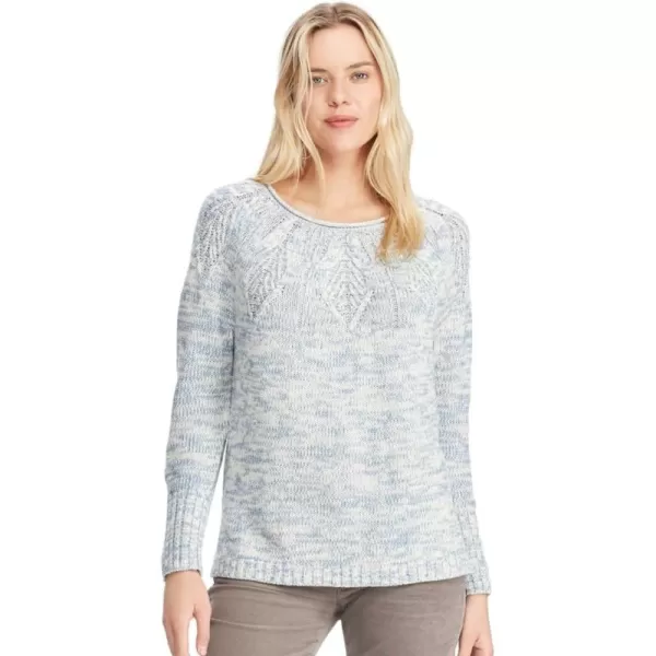 Chaps Women's Stitched-Yoke Crewneck Pull Over Long Sleeve Sweater