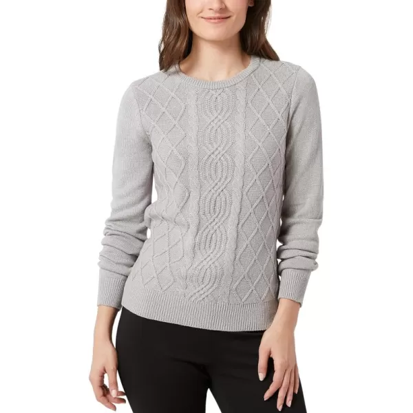 Chaps Women's Sweater - Cotton Cable Knit Pullover Sweater - Lightweight Casual Crewneck Ribbed Sweater 