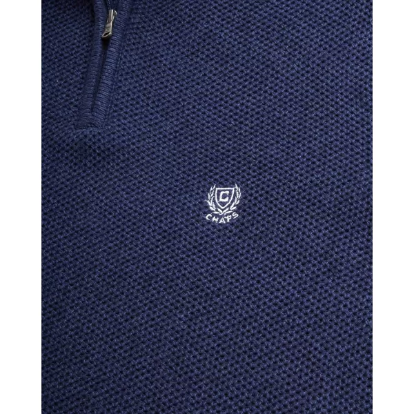 Chaps Men's Pullover Sweater - Classic Fit 100% Cotton Quarter Zip - Honey Comb Mock Neck Sweater for Men 