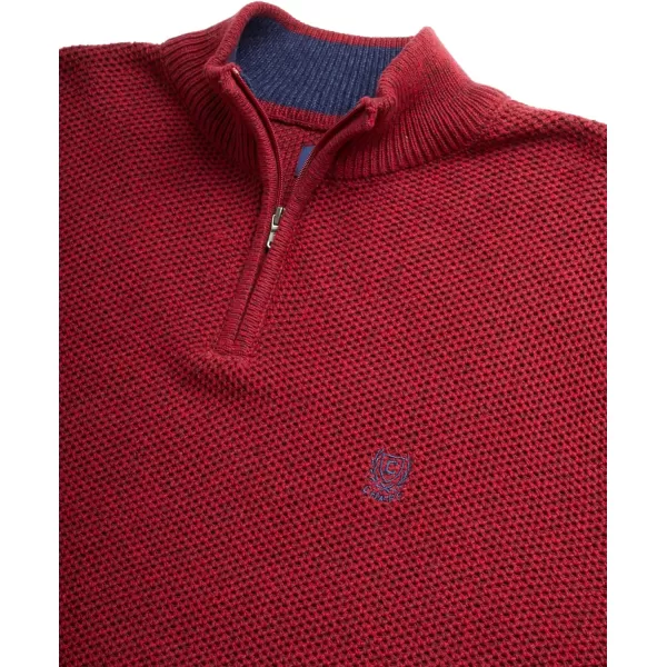 Chaps Men's Pullover Sweater - Classic Fit 100% Cotton Quarter Zip - Honey Comb Mock Neck Sweater for Men 