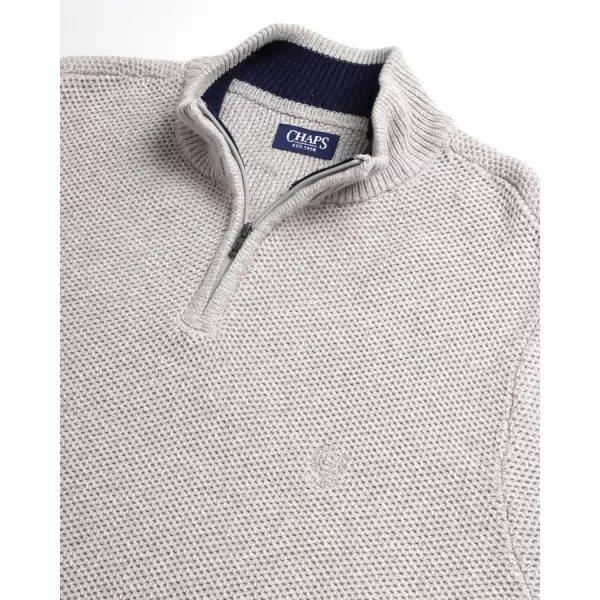 Chaps Men's Pullover Sweater - Classic Fit 100% Cotton Quarter Zip - Honey Comb Mock Neck Sweater for Men 