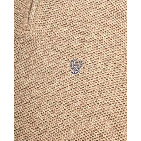 Chaps Men's Pullover Sweater - Classic Fit 100% Cotton Quarter Zip - Honey Comb Mock Neck Sweater for Men 