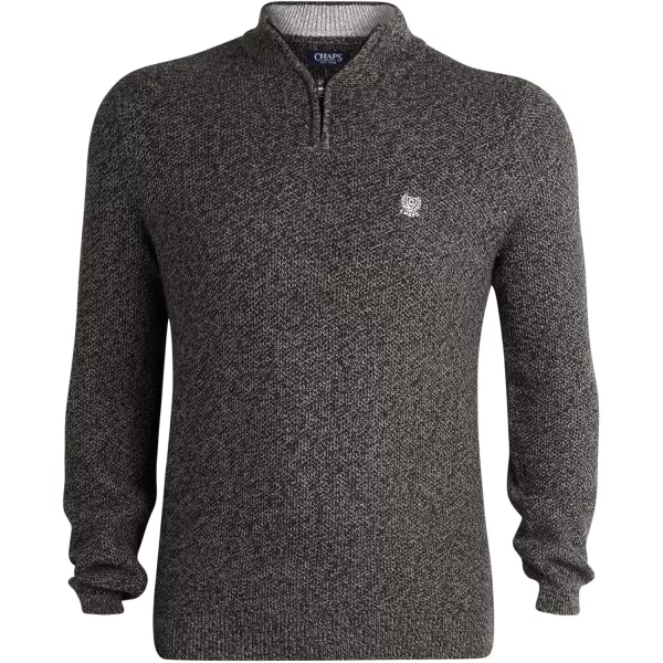 Chaps Men's Pullover Sweater - Classic Fit 100% Cotton Quarter Zip - Honey Comb Mock Neck Sweater for Men 