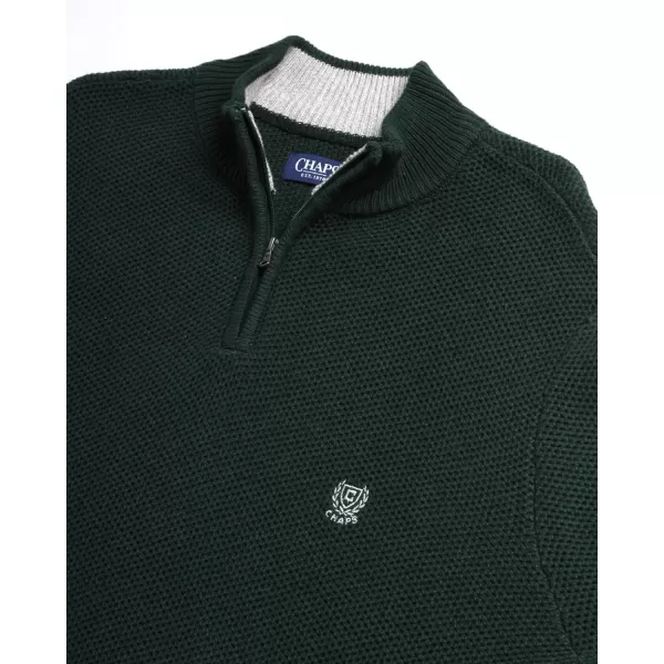 Chaps Men's Pullover Sweater - Classic Fit 100% Cotton Quarter Zip - Honey Comb Mock Neck Sweater for Men 