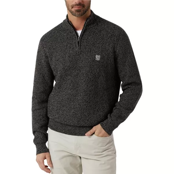 Chaps Men's Pullover Sweater - Classic Fit 100% Cotton Quarter Zip - Honey Comb Mock Neck Sweater for Men 