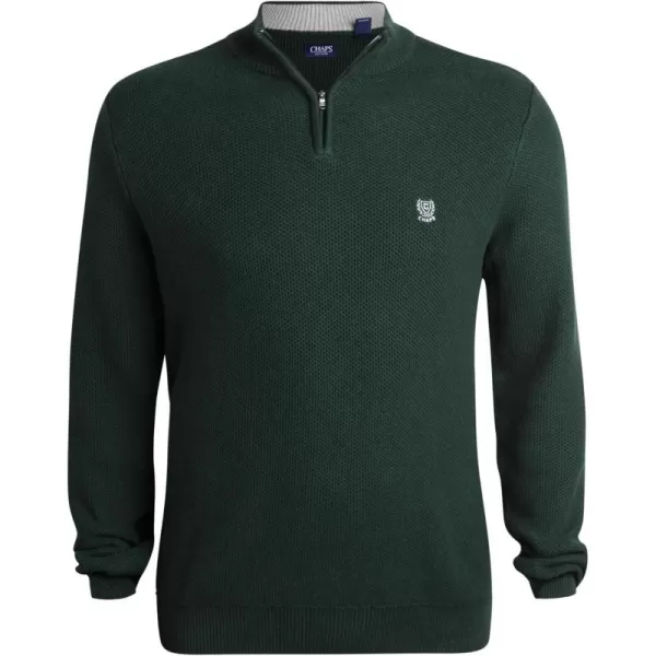 Chaps Men's Pullover Sweater - Classic Fit 100% Cotton Quarter Zip - Honey Comb Mock Neck Sweater for Men 