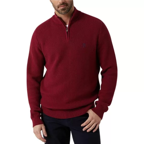 Chaps Men's Pullover Sweater - Classic Fit 100% Cotton Quarter Zip - Honey Comb Mock Neck Sweater for Men 