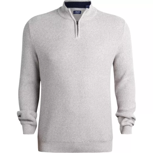 Chaps Men's Pullover Sweater - Classic Fit 100% Cotton Quarter Zip - Honey Comb Mock Neck Sweater for Men 