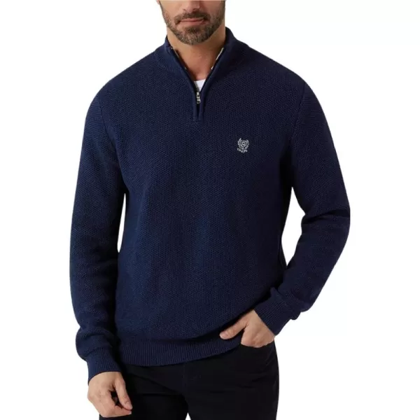 Chaps Men's Pullover Sweater - Classic Fit 100% Cotton Quarter Zip - Honey Comb Mock Neck Sweater for Men 