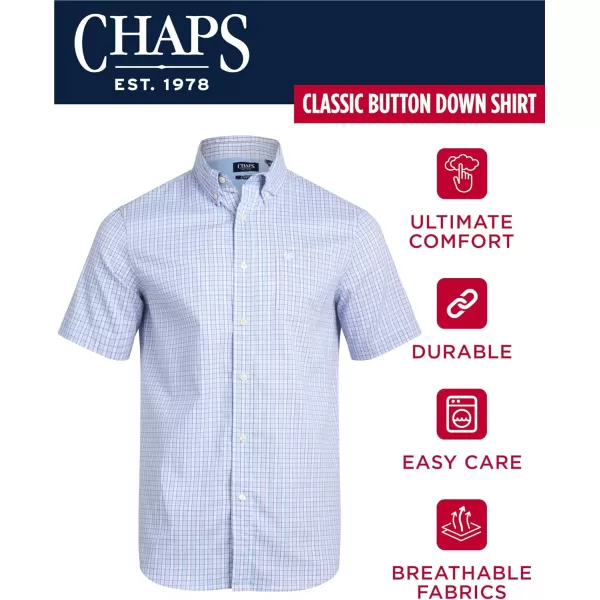 Chaps Men's Shirt - Classic Fit Short Sleeve Button Down Collared Shirt 