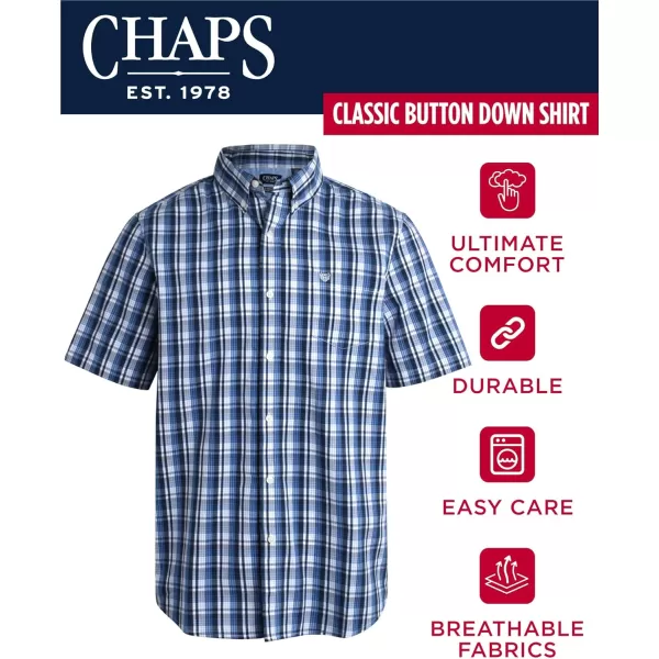 Chaps Men's Shirt - Classic Fit Short Sleeve Button Down Collared Shirt 