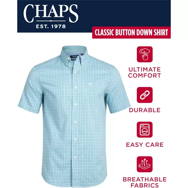 Chaps Men's Shirt - Classic Fit Short Sleeve Button Down Collared Shirt 