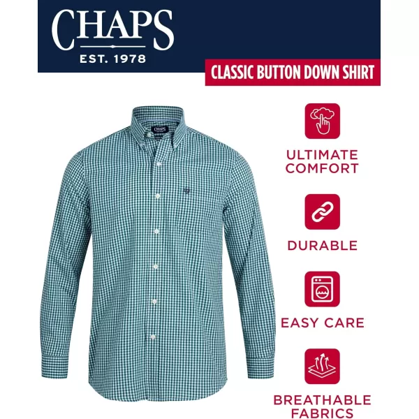 Chaps Men's Button Down Shirt - Long Sleeve Collared Shirt for Men: Wrinkle-Resistant, Sustainable 