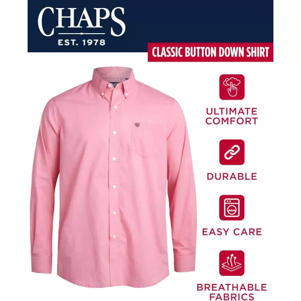Chaps Men's Button Down Shirt - Long Sleeve Collared Shirt for Men: Wrinkle-Resistant, Sustainable 