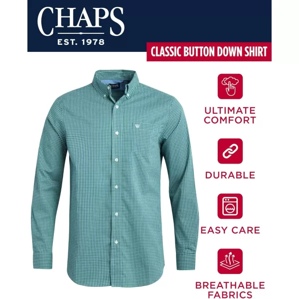 Chaps Men's Button Down Shirt - Long Sleeve Collared Shirt for Men: Wrinkle-Resistant, Sustainable 