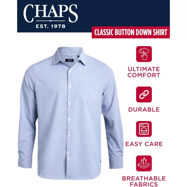 Chaps Men's Button Down Shirt - Long Sleeve Collared Shirt for Men: Wrinkle-Resistant, Sustainable 