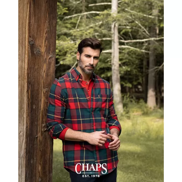 Chaps Men's Button Down Shirt - Long Sleeve Collared Shirt for Men: Wrinkle-Resistant, Sustainable 