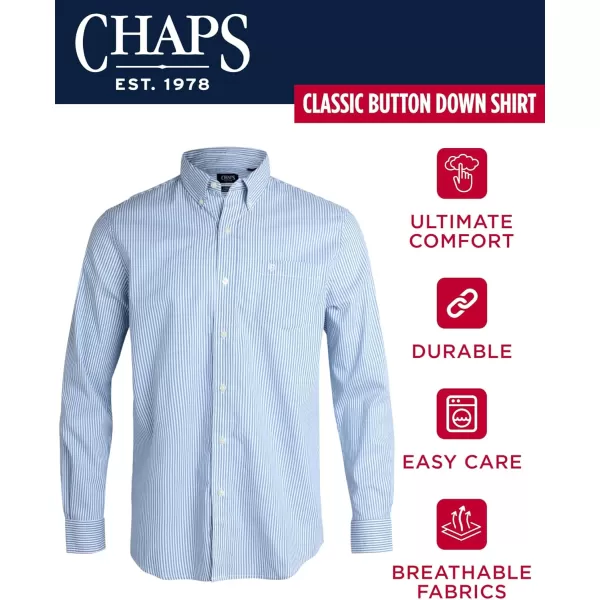 Chaps Men's Button Down Shirt - Long Sleeve Collared Shirt for Men: Wrinkle-Resistant, Sustainable 