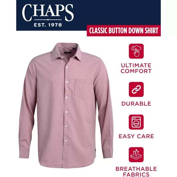 Chaps Men's Button Down Shirt - Long Sleeve Collared Shirt for Men: Wrinkle-Resistant, Sustainable 