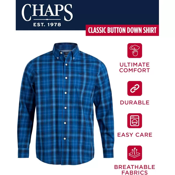 Chaps Men's Button Down Shirt - Long Sleeve Collared Shirt for Men: Wrinkle-Resistant, Sustainable 