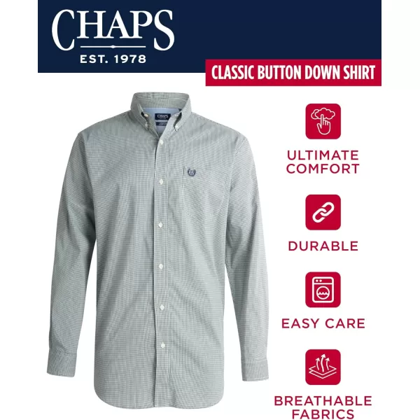 Chaps Men's Button Down Shirt - Long Sleeve Collared Shirt for Men: Wrinkle-Resistant, Sustainable 