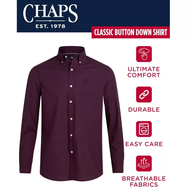 Chaps Men's Button Down Shirt - Long Sleeve Collared Shirt for Men: Wrinkle-Resistant, Sustainable 