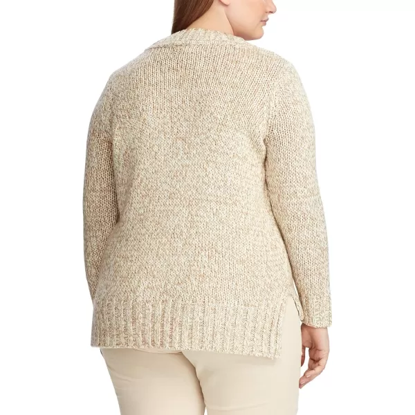 Chaps Women's Plus Size Long Sleeve Cotton V-Neck Sweater