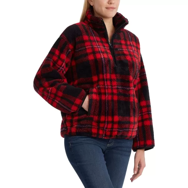 Chaps Women's Polar Fleece Lined Sherpa Quarter Zip Pullover Jacket