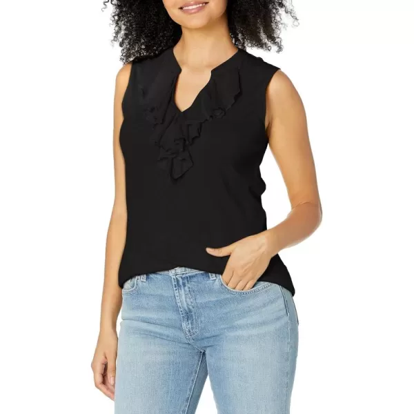 Chaps Women's Ruffled Cotton Sleeveless Top