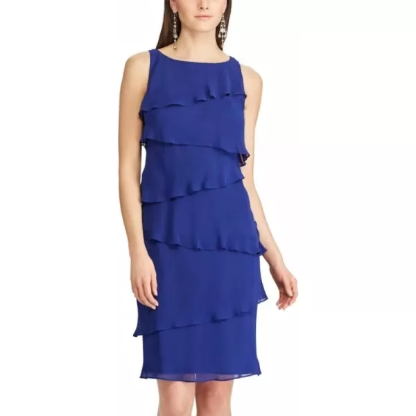 Chaps Women's Petite Tiered Georgette Sheath Dress 