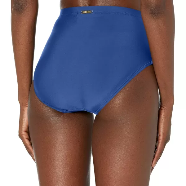 Chaps Women's Core Solids Shirred High Waisted Pant Bikini Bottom