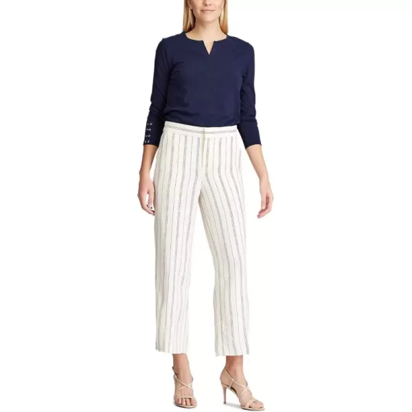 Chaps Women's Casual Wide Leg Linen Blend Long Pants Trousers