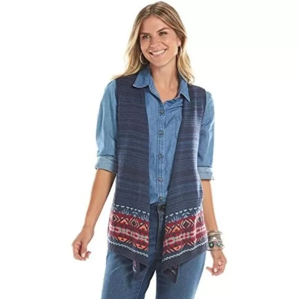 Chaps Women's Open-Front Sweater Vest  Blue