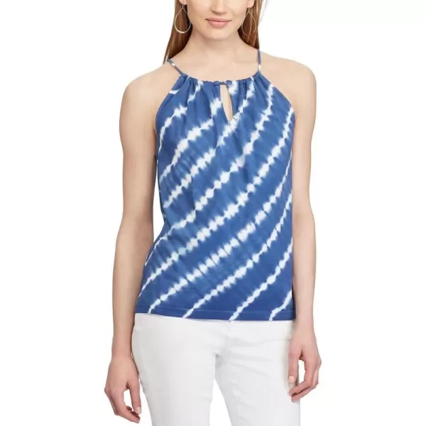 Chaps Womens Blue Mu Tie-Dye Jersey Halter Top XL