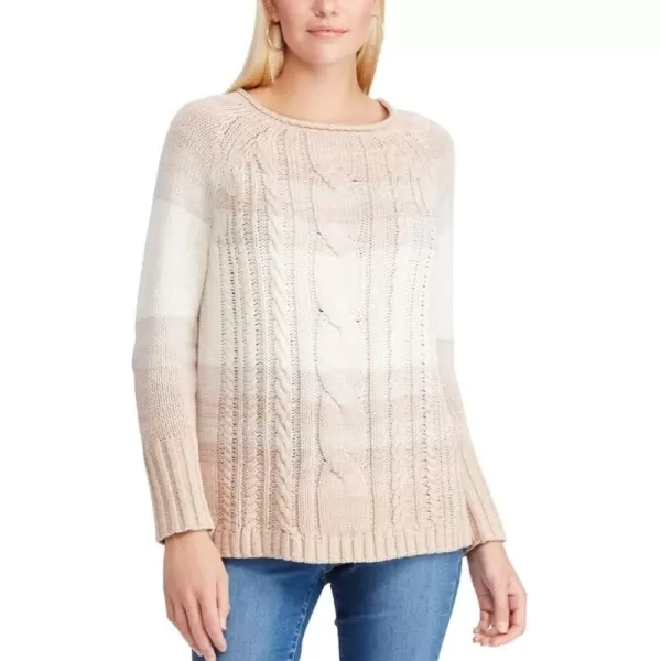 Chaps Women's Cable-Knit Ombre Striped Sweater 