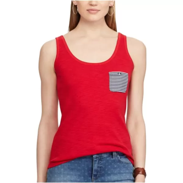 Chaps Women's Plus Size Striped-Pocket Tank Top 
