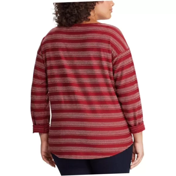 Chaps Plus Size Striped Boatneck Top, Size 2X