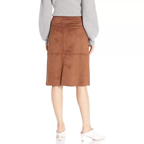 Chaps Women's Faux Suede Straight Fit Skirt