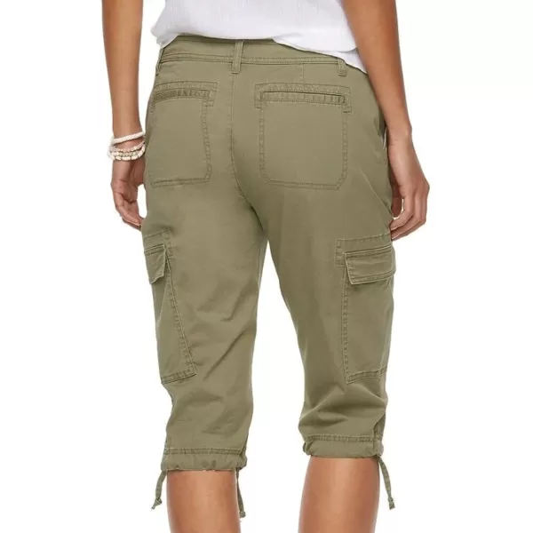 Chaps Womens Plus Size Cargo Twill Capri Pants