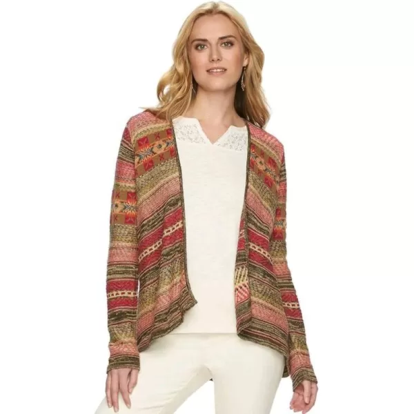 Chaps Women's Fairisle Open-Front Cardigan Sweater 