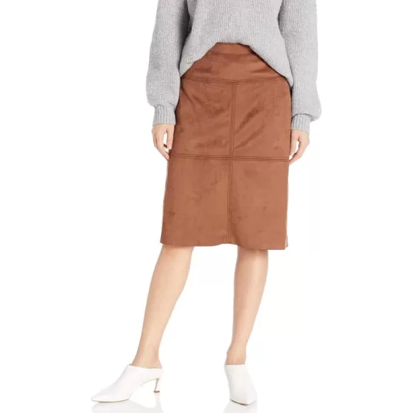 Chaps Women's Faux Suede Straight Fit Skirt