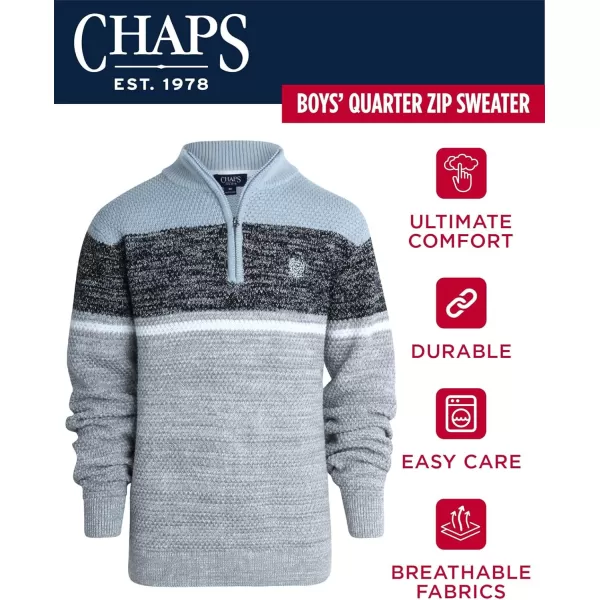 Chaps Boys Pullover Sweater - Classic Fit Mid-Weight Quarter Zip Pullover- Mock Neck Sweater for Boys 