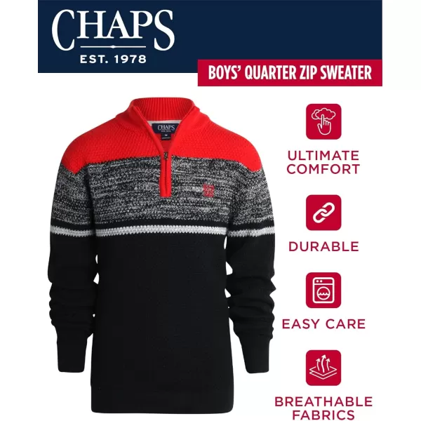 Chaps Boys Pullover Sweater - Classic Fit Mid-Weight Quarter Zip Pullover- Mock Neck Sweater for Boys 