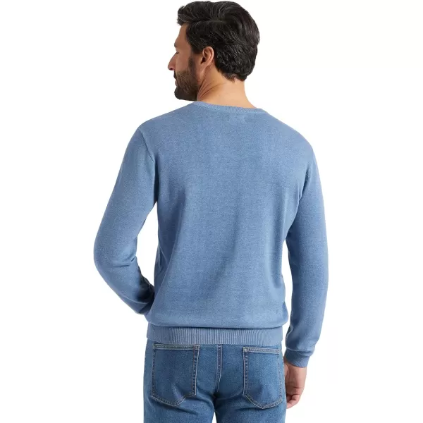 Chaps Men's Casual V Neck Sweater - Ribbed Knit Slim Fit Long Sleeve Pullover Top for Men 