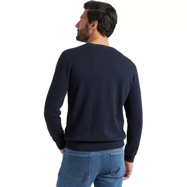Chaps Men's Casual V Neck Sweater - Ribbed Knit Slim Fit Long Sleeve Pullover Top for Men 